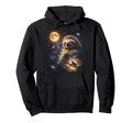 90S Sloth Howling Moon Y2K Aesthetic Hoodie - Fun Novelty Design Unisex - T-Shirt, Sweatshirt, Hoodie