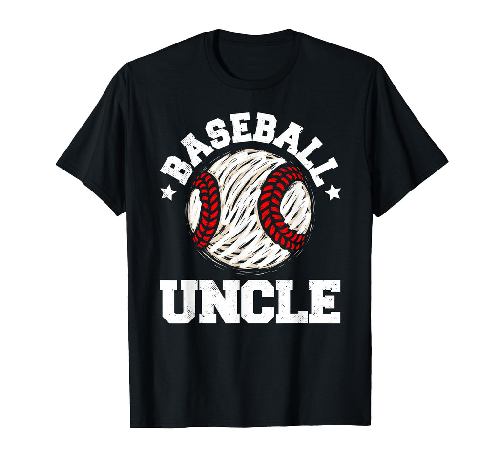 Baseball Uncle Distressed Funny T-Shirt - Casual Everyday Wear Unisex - T-Shirt, Sweatshirt, Hoodie