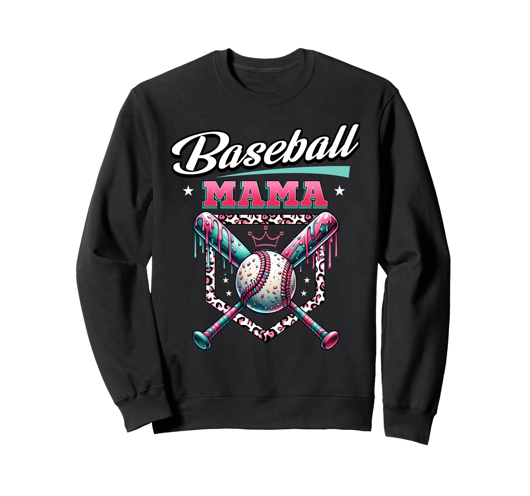 Baseball Mama Dripping Baseball Sweatshirt - Casual Everyday Wear Unisex - T-Shirt, Sweatshirt, Hoodie