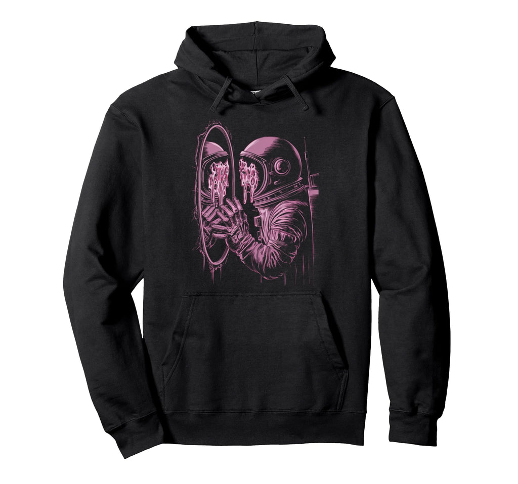 Mens Astronaut Sci Fi Weirdcore Hoodie - Minimalist Print for Adults - T-Shirt, Sweatshirt, Hoodie