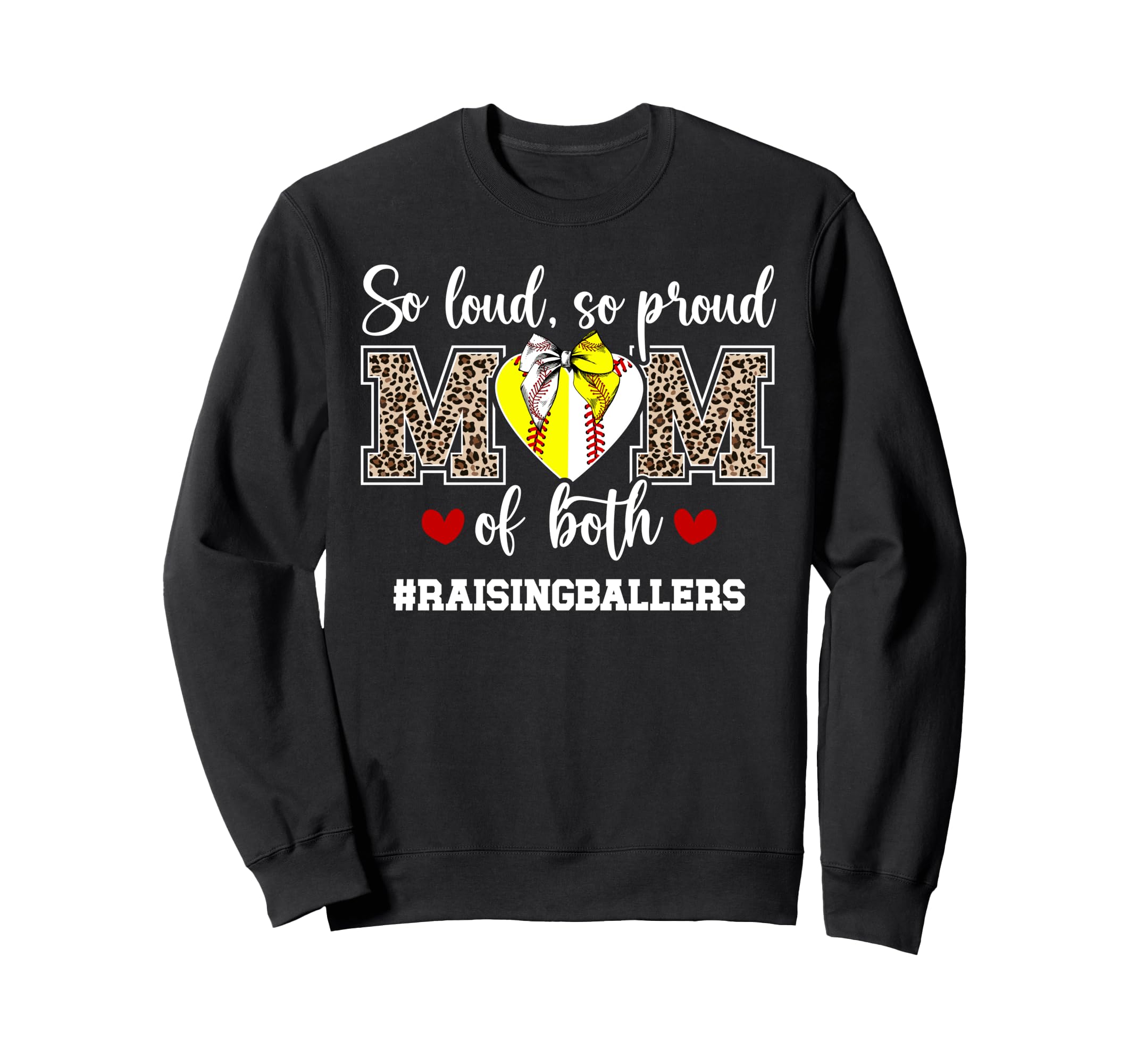 Mom Both Raising Ballers Baseball Sweatshirt - Unique Graphic for Adults - T-Shirt, Sweatshirt, Hoodie