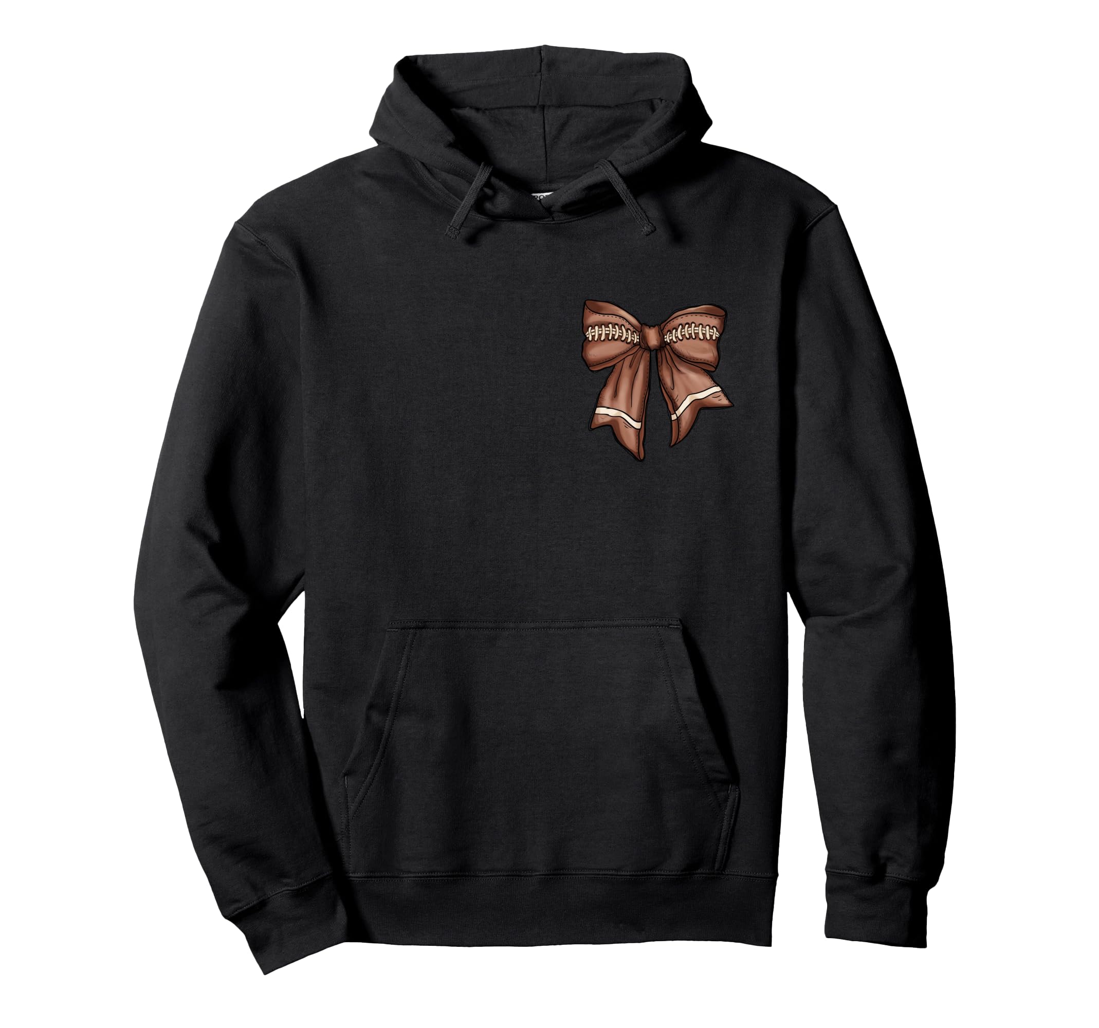 Football Bow Game Day Coquette Front And Hoodie - Graphic Print for Adults - T-Shirt, Sweatshirt, Hoodie