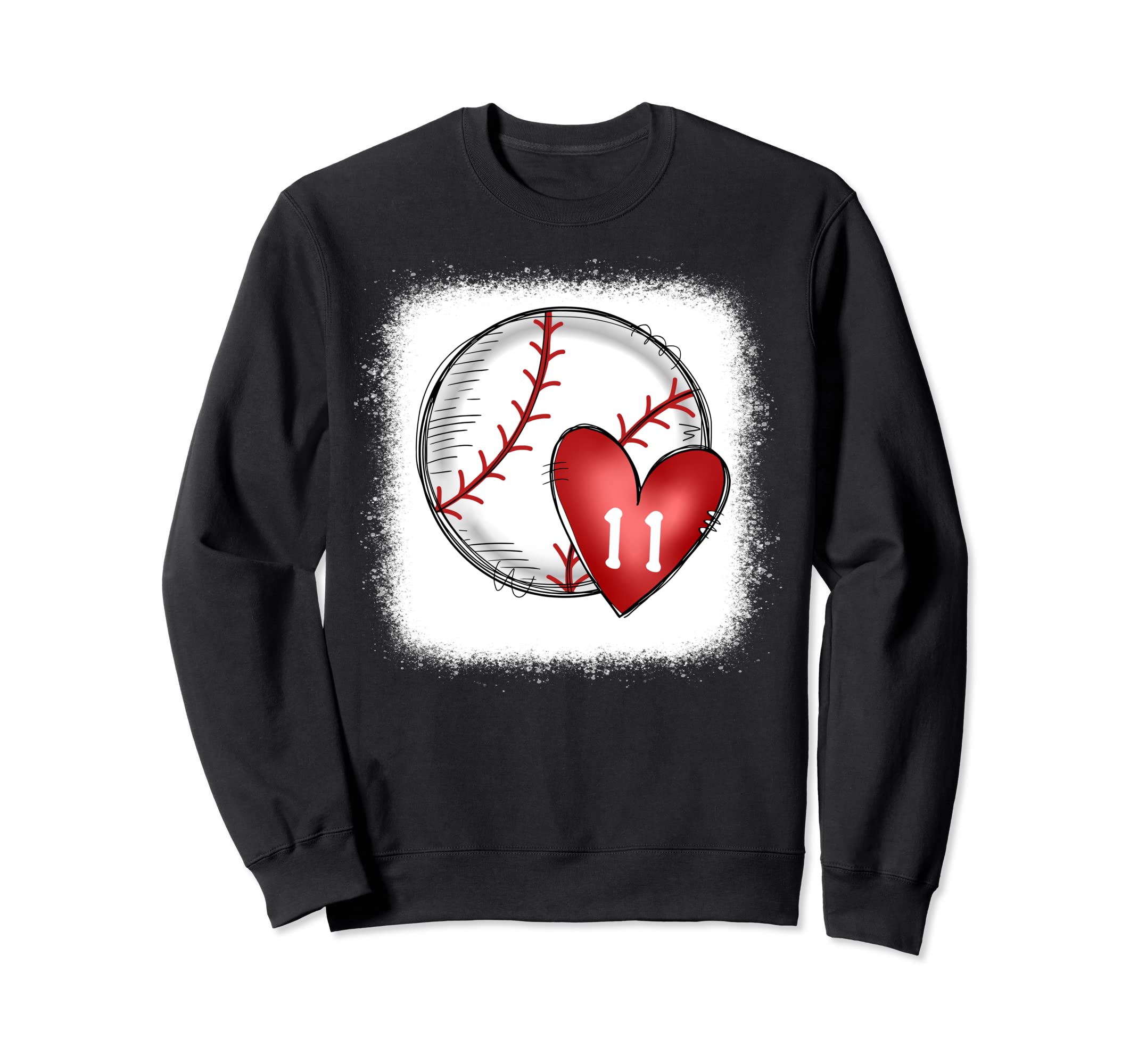 Womens Bleached Custom Baseball Sweatshirt - Minimalist Print Men Women - T-Shirt, Sweatshirt, Hoodie