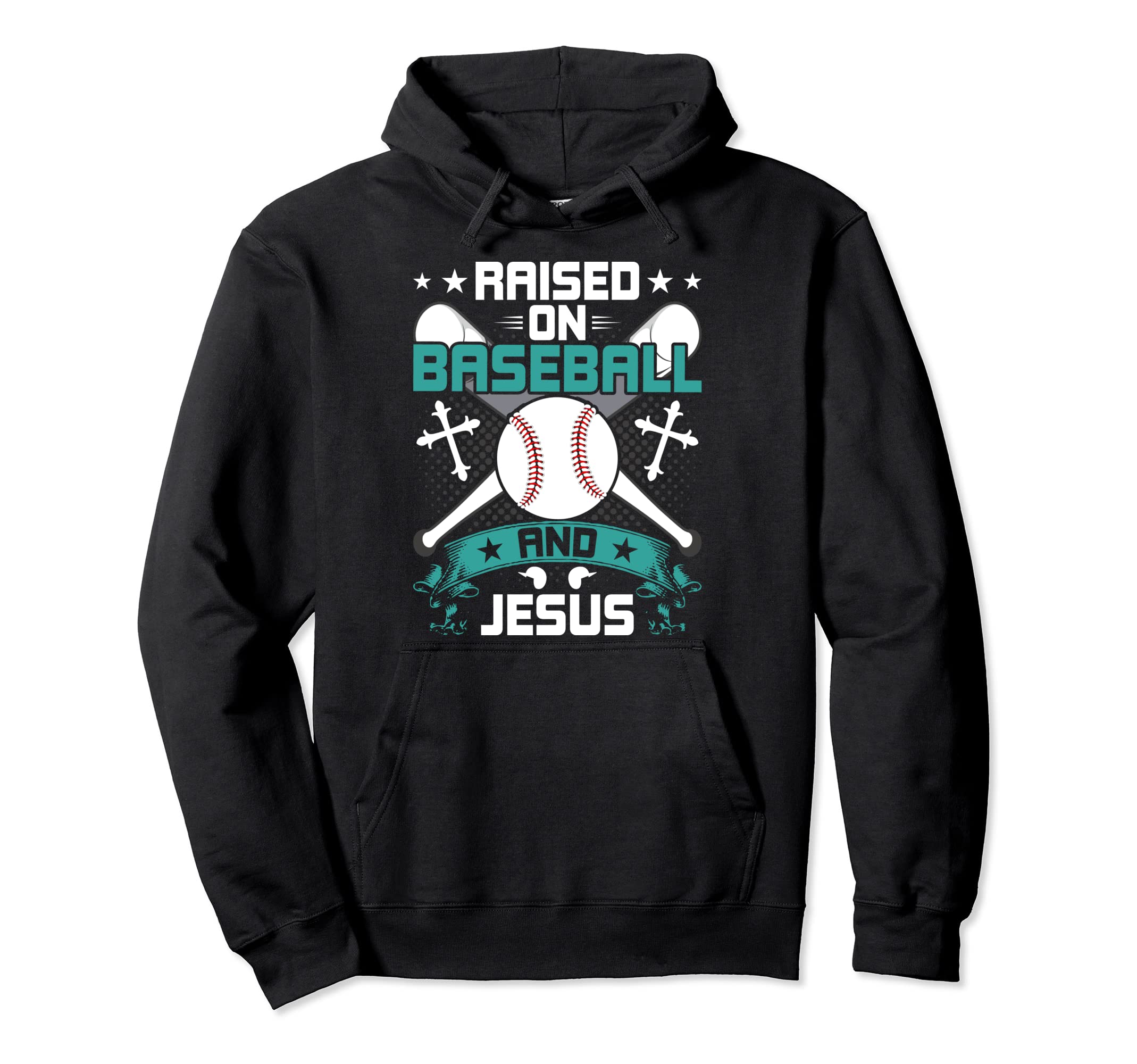 Raised Baseball And Jesus Baseball Lover Hoodie - Trendy Graphic Men Women - T-Shirt, Sweatshirt, Hoodie