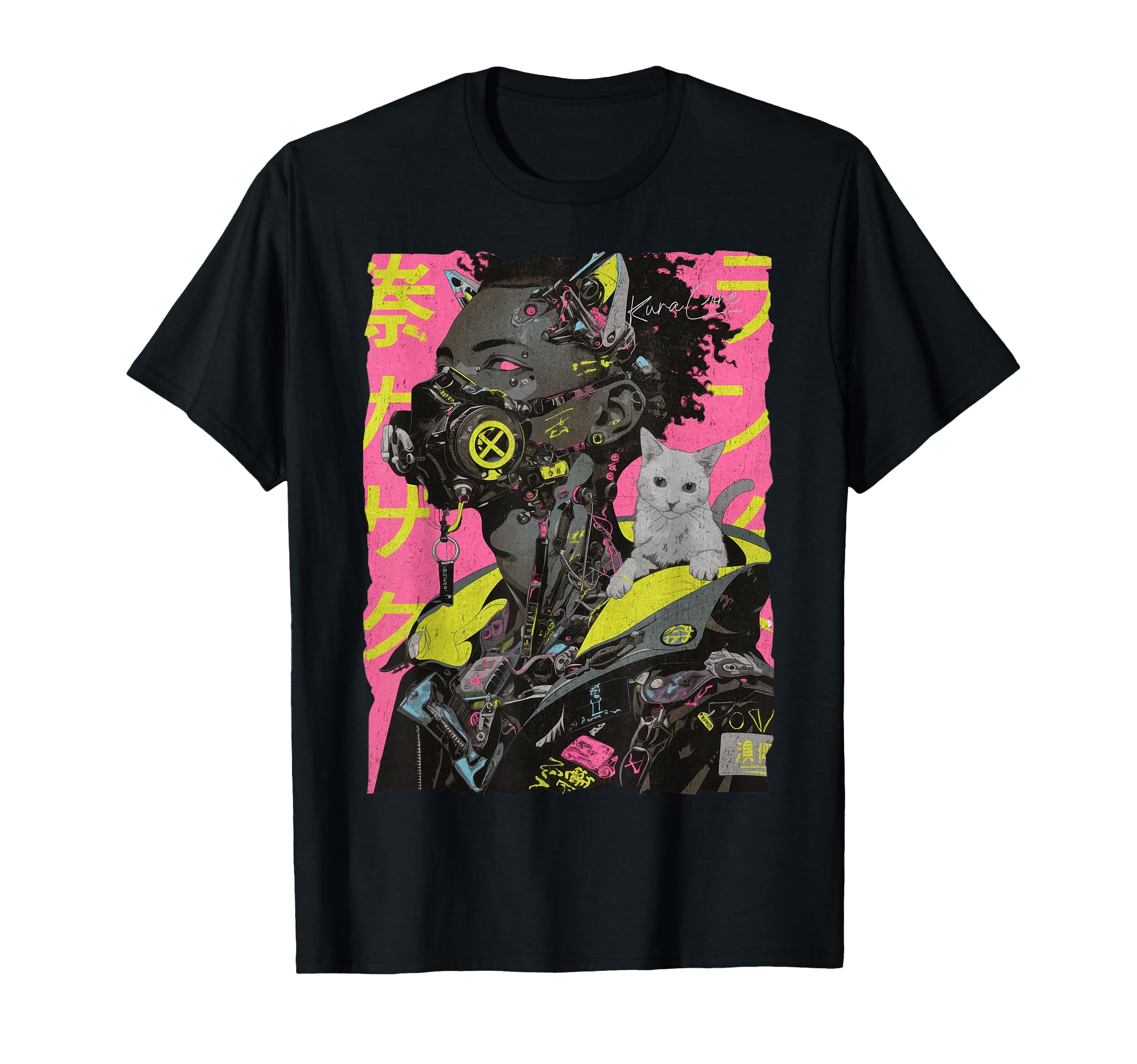 Japan Streetwear Afro Cyberpunk Y2K T-Shirt - Minimalist Print for Adults - T-Shirt, Sweatshirt, Hoodie