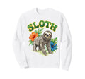 Sloth Groovy Floral Sloth Sweatshirt - Streetwear Style Men Women - T-Shirt, Sweatshirt, Hoodie