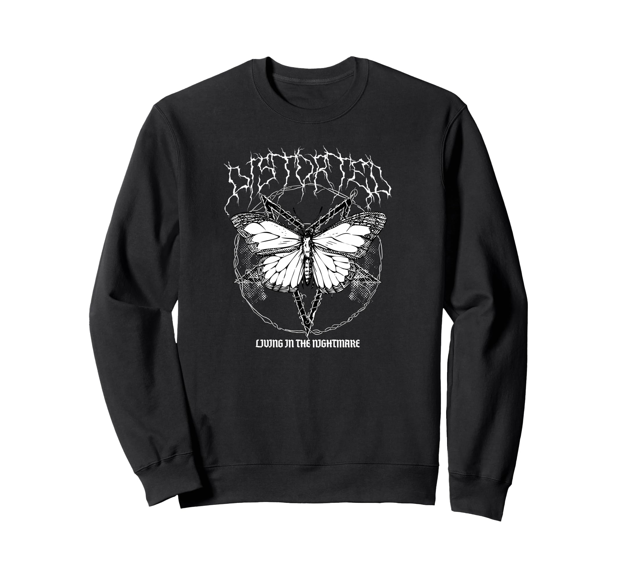 Butterfly Edgy Y2K Grunge Sweatshirt - Minimalist Print for Adults - T-Shirt, Sweatshirt, Hoodie