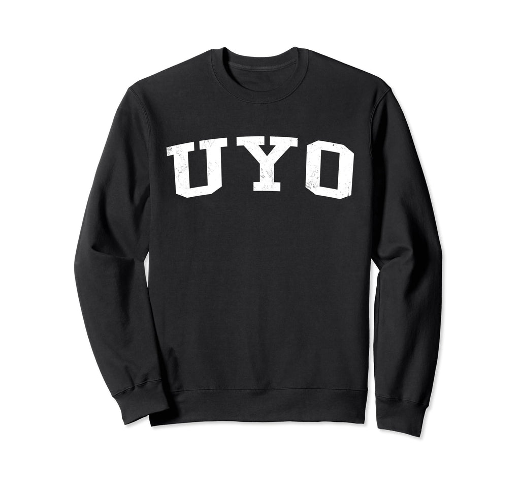 Uyo Nigeria Distressed White Sweatshirt - Casual Everyday Wear Unisex - T-Shirt, Sweatshirt, Hoodie
