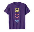Peace Love Wifi Positivity T-Shirt - Unique Graphic Men Women - T-Shirt, Sweatshirt, Hoodie