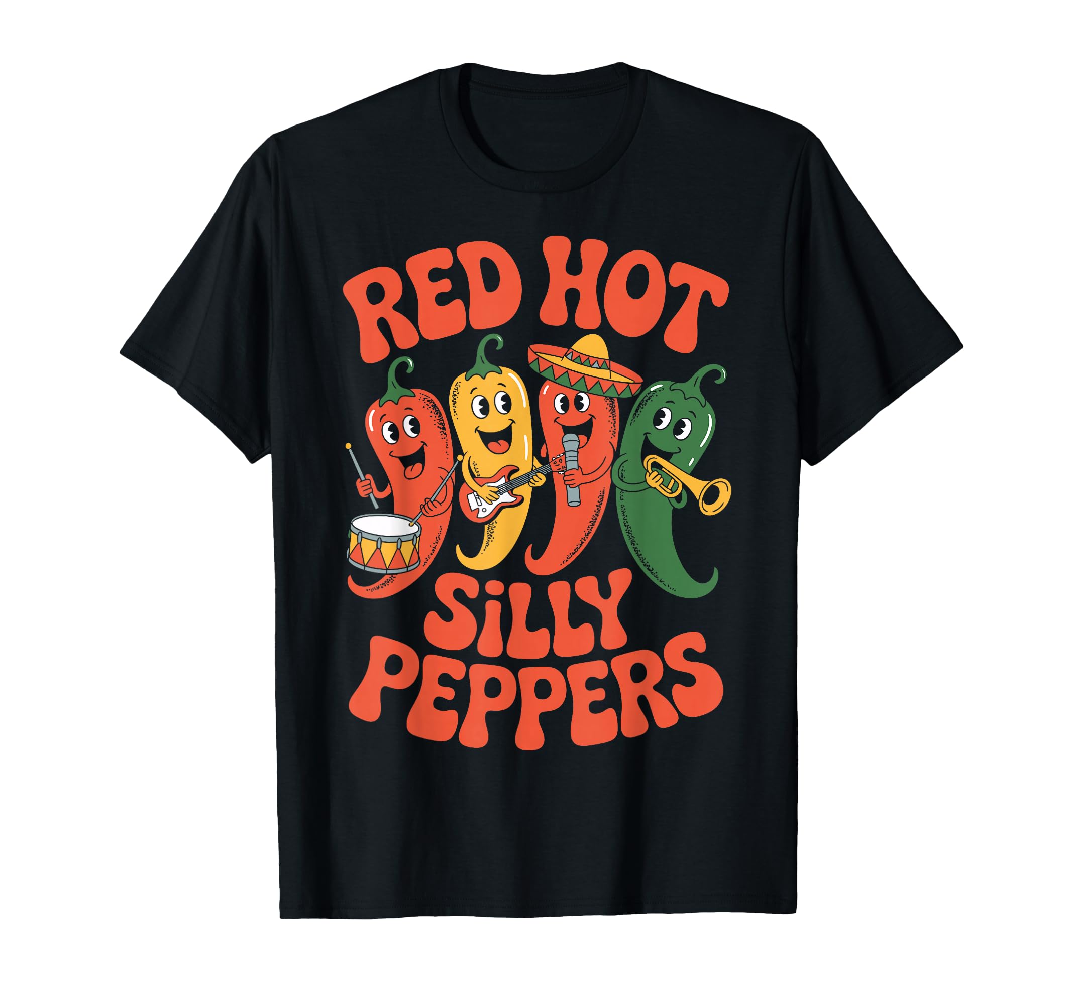 Red Hot Silly Peppers Funny Chili Band T-Shirt - Trendy Graphic for Adults - T-Shirt, Sweatshirt, Hoodie