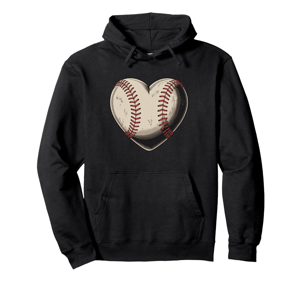 Heart Baseball Lover Softball Mom Hoodie - Minimalist Print Unisex - T-Shirt, Sweatshirt, Hoodie