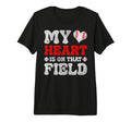 My Heart Is That Field Baseball Heart T-Shirt - Minimalist Print Men Women - T-Shirt, Sweatshirt, Hoodie