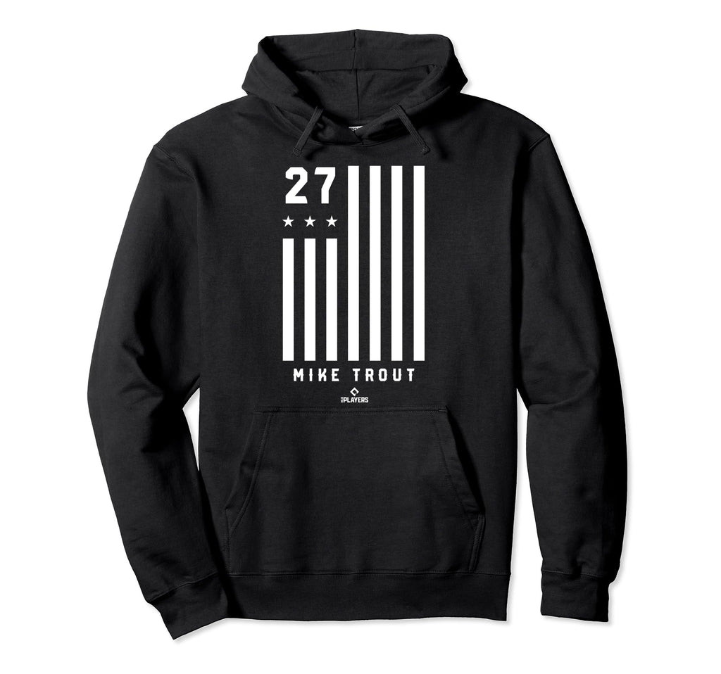 Mike Trout Flag Patriotic Los Angeles Hoodie - Unique Graphic for Adults - T-Shirt, Sweatshirt, Hoodie