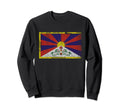 Flag Tibet Tibetan Distressed Sweatshirt - Aesthetic Graphic for Adults - T-Shirt, Sweatshirt, Hoodie