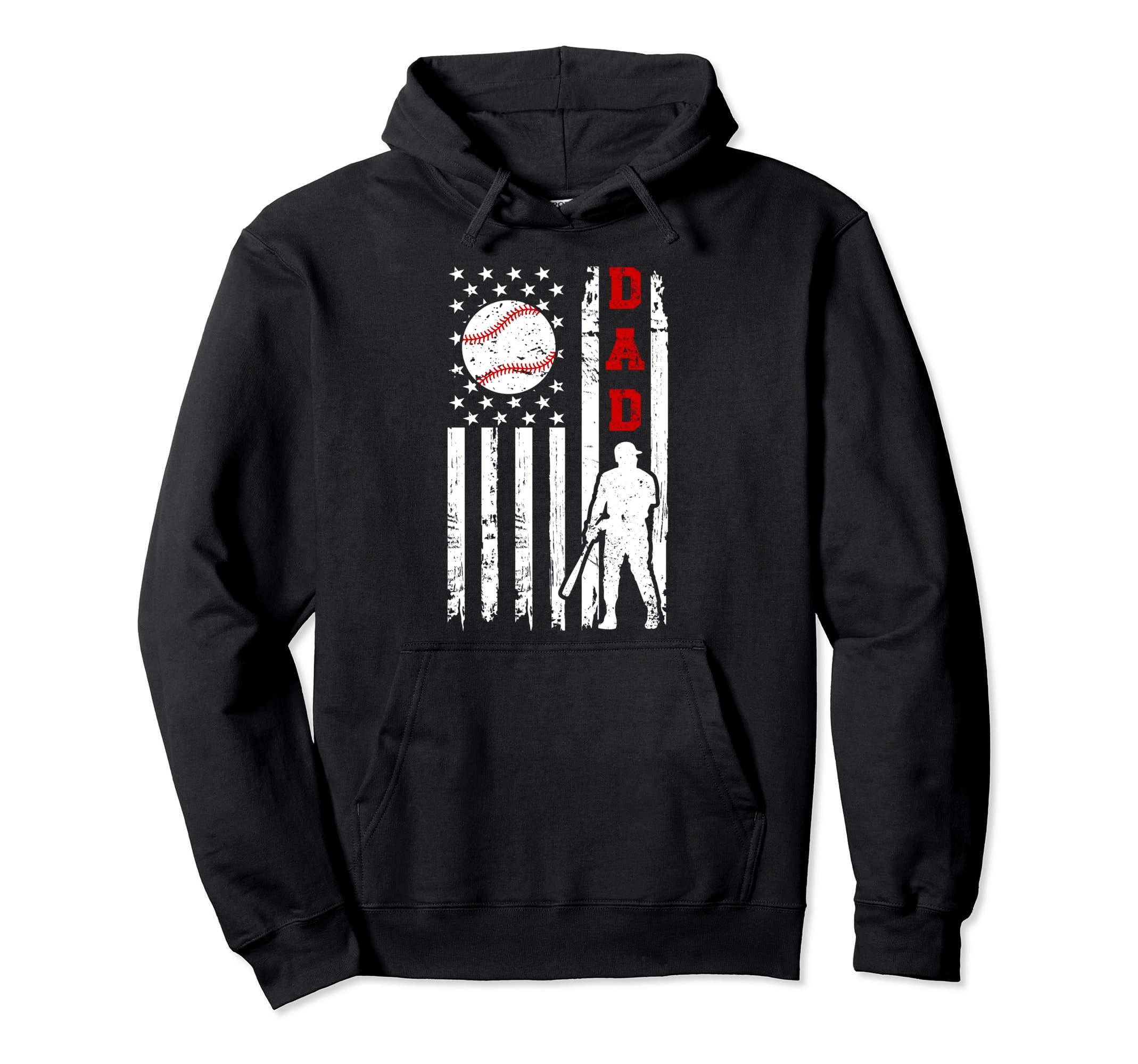 Dad Us Flag Baseball Dad Baseball Player Hoodie - Trendy Graphic Men Women - T-Shirt, Sweatshirt, Hoodie