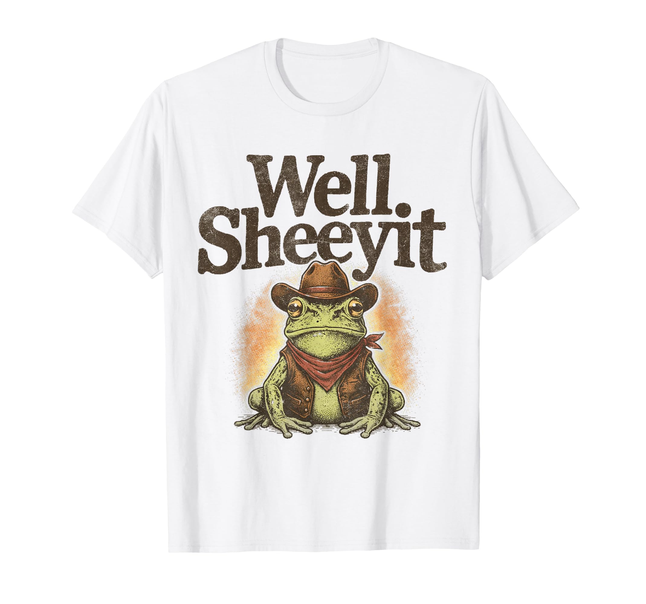 Well Sheeyit Funny Cowboy Frog Western T-Shirt - Graphic Print for Adults - T-Shirt, Sweatshirt, Hoodie