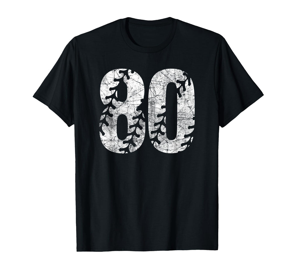 Baseball Softball Mom 80 Number 80 T-Shirt - Fun Novelty Design Unisex - T-Shirt, Sweatshirt, Hoodie
