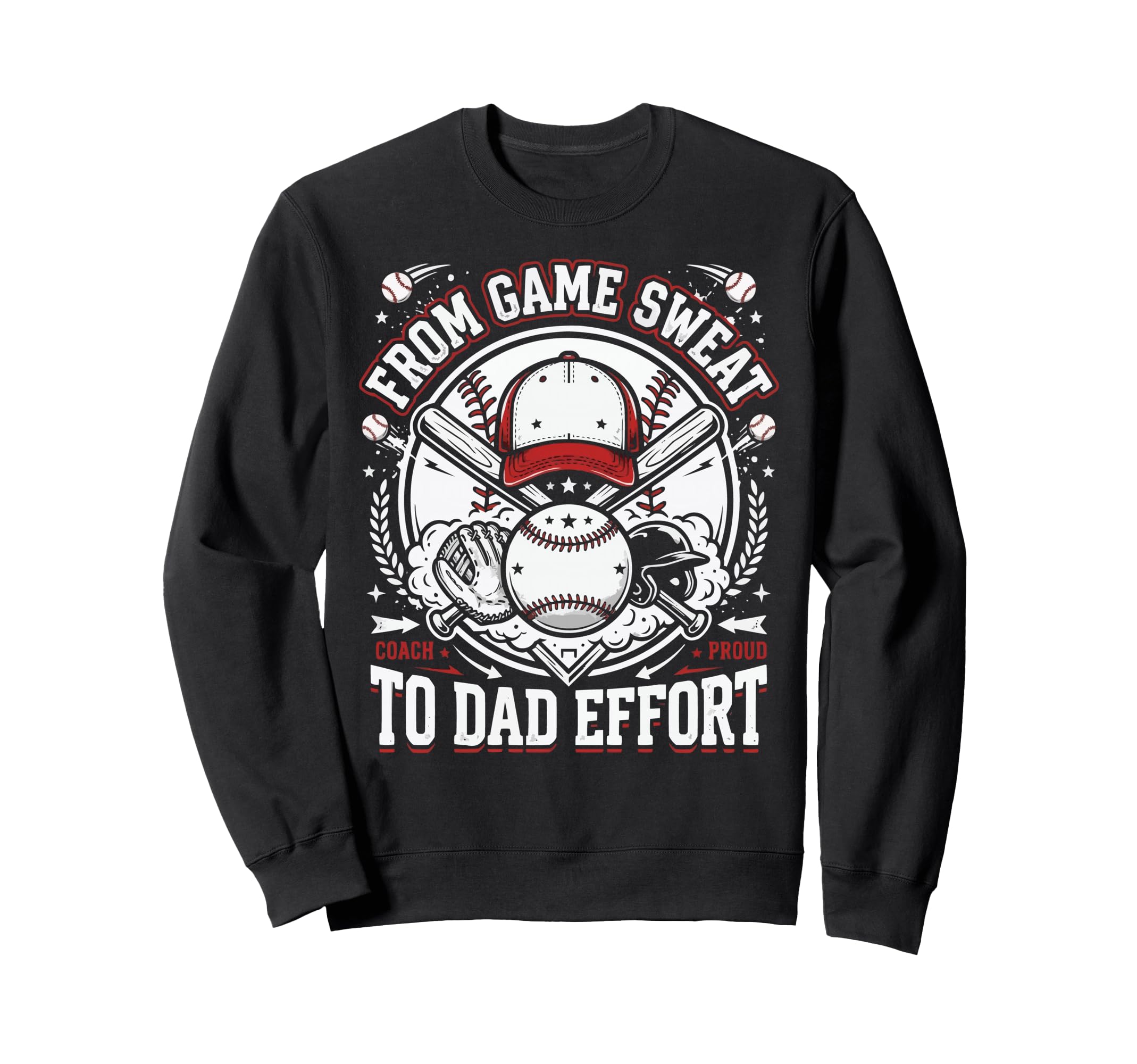 Baseball Dad Baseballer Daddy Sweatshirt - Unique Graphic for Adults - T-Shirt, Sweatshirt, Hoodie