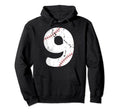 Number 9 Baseball Distressed Team Hoodie - Custom Art Print for Adults - T-Shirt, Sweatshirt, Hoodie