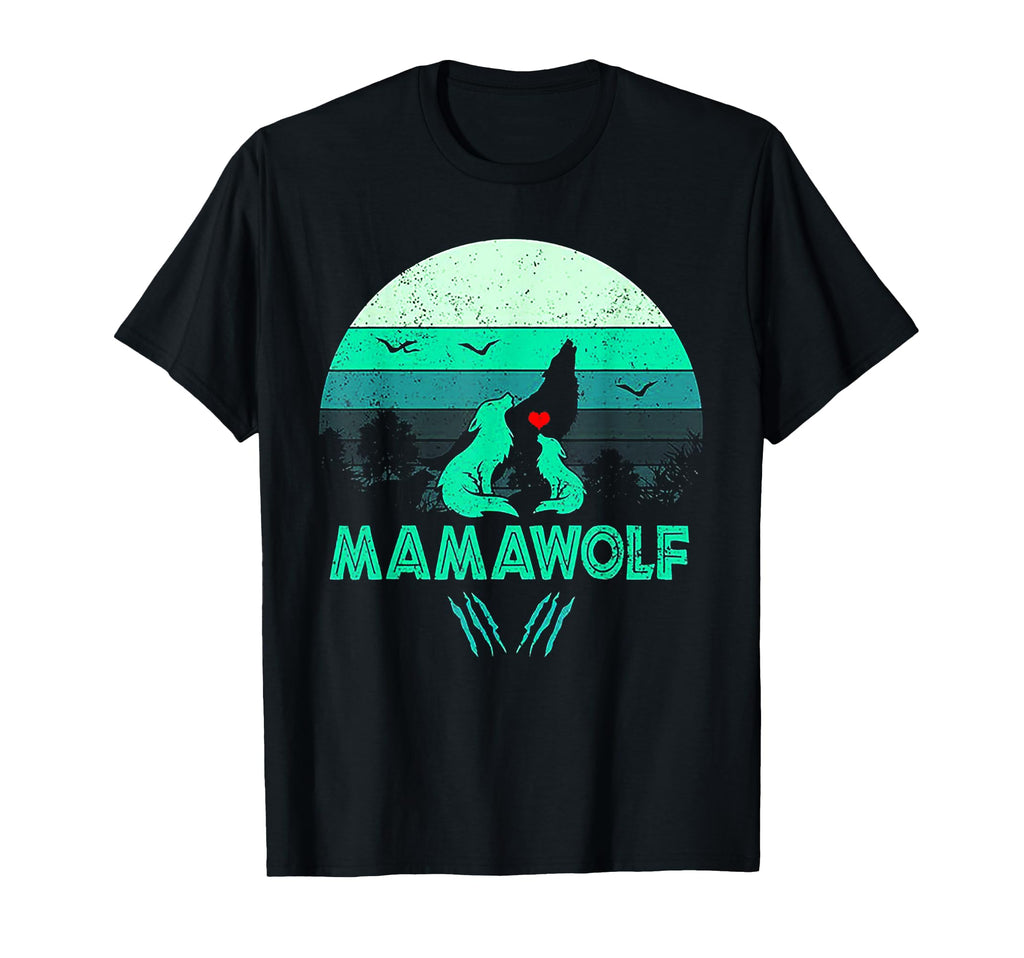 Mamawolf Funny Wolf Mama Sunset T-Shirt - Aesthetic Graphic Unisex - T-Shirt, Sweatshirt, Hoodie