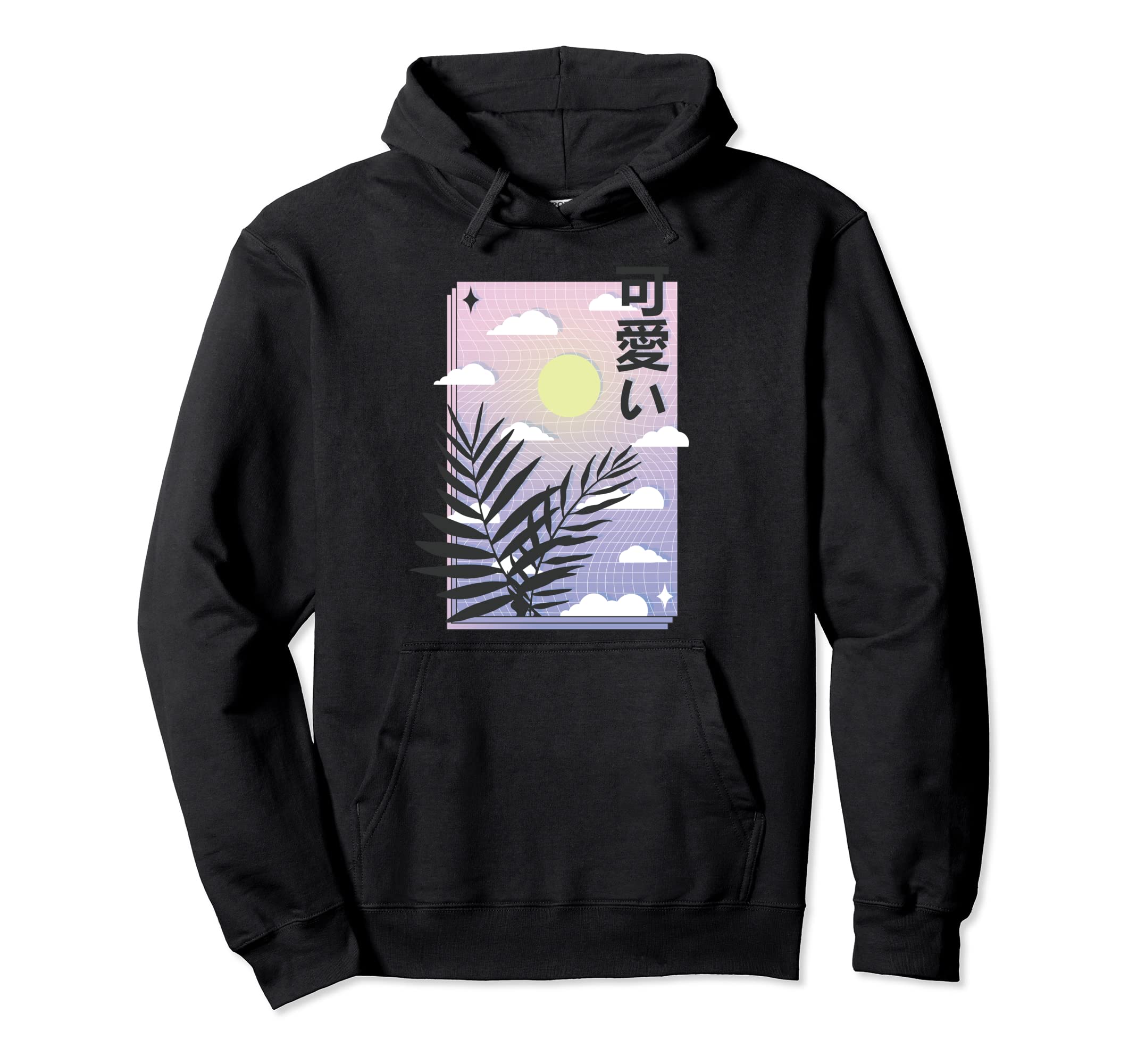 Vaporwave Japanese Aesthetic Pastel Grid Hoodie - Trendy Graphic Men Women - T-Shirt, Sweatshirt, Hoodie