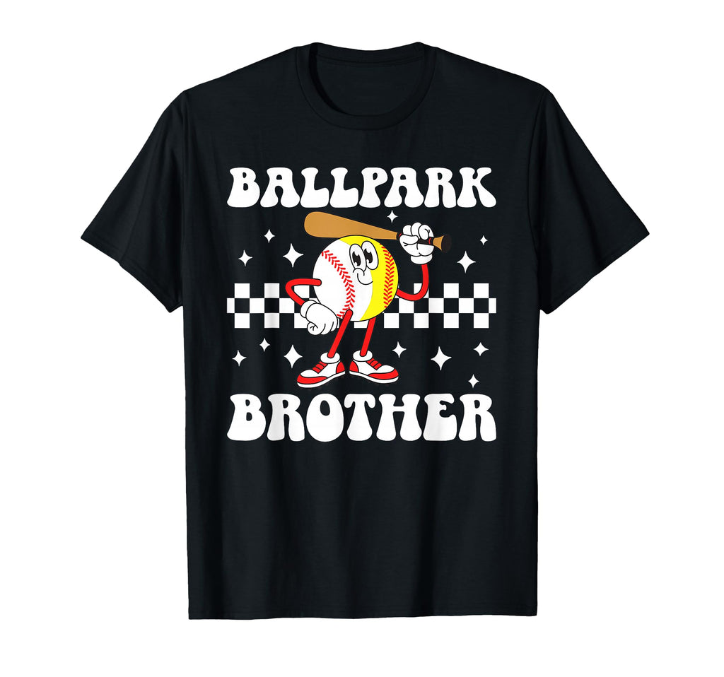 Ballpark Brother Groovy Softball Baseball T-Shirt - Trendy Graphic Unisex - T-Shirt, Sweatshirt, Hoodie