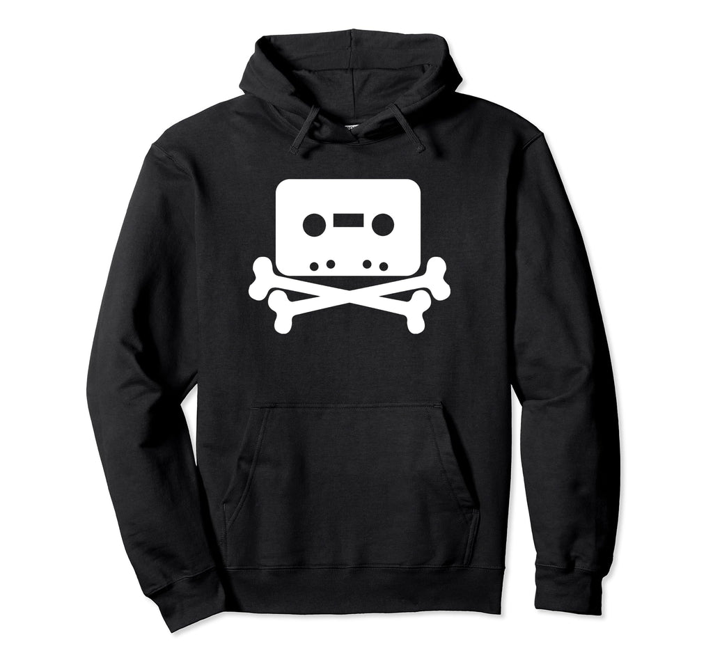 Cassette Tape Skull And Cross Bones Hoodie - Streetwear Style Unisex - T-Shirt, Sweatshirt, Hoodie