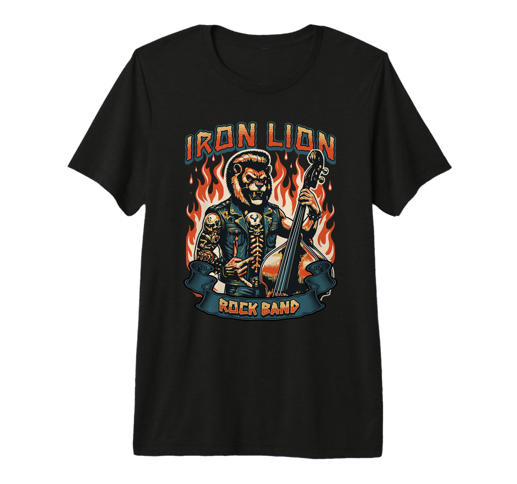 Iron Lion Rock Band Lion Headed T-Shirt - Fun Novelty Design Men Women - T-Shirt, Sweatshirt, Hoodie