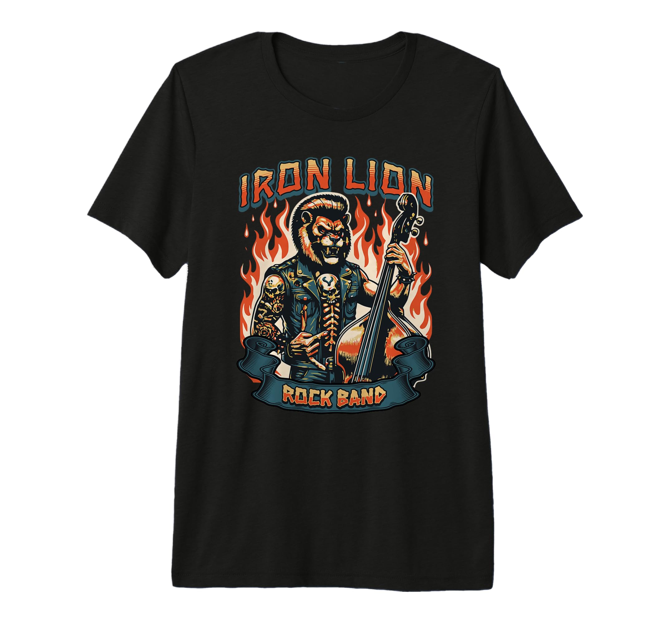 Iron Lion Rock Band Lion Headed T-Shirt - Fun Novelty Design Men Women - T-Shirt, Sweatshirt, Hoodie