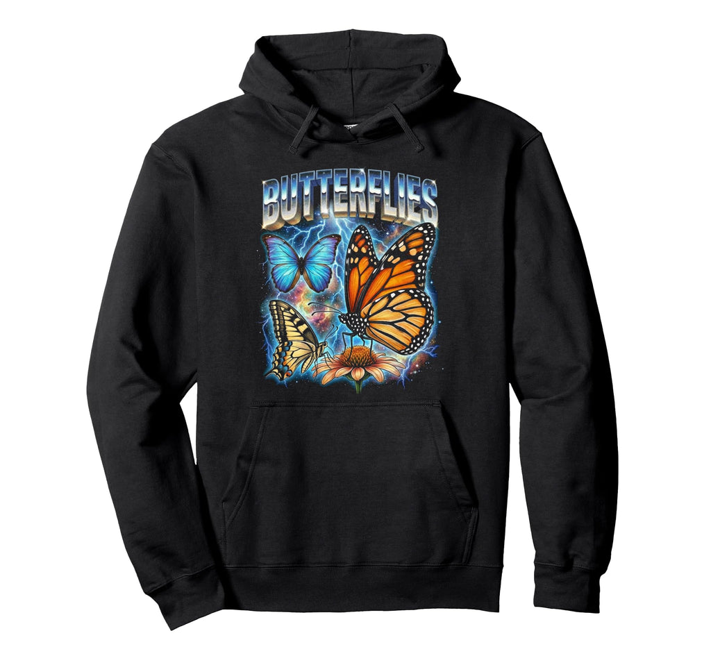 Butterflies 80S Funny Butterflie 90S Hoodie - Streetwear Style Unisex - T-Shirt, Sweatshirt, Hoodie