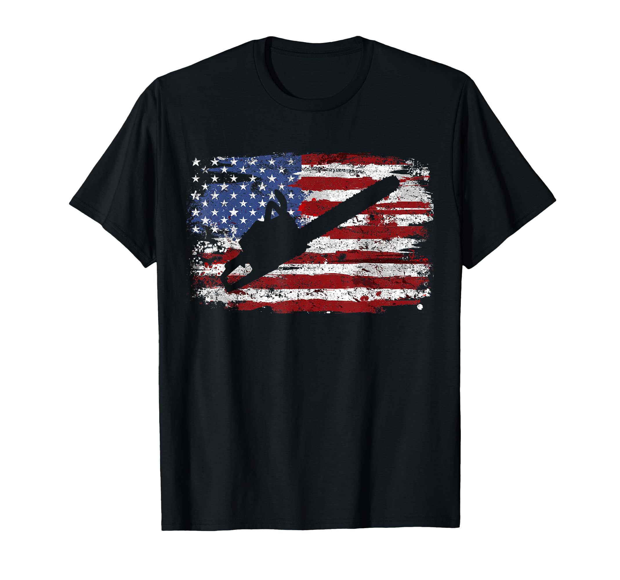 Chainsaw Usa Flag T-Shirt - Graphic Print Men Women - T-Shirt, Sweatshirt, Hoodie