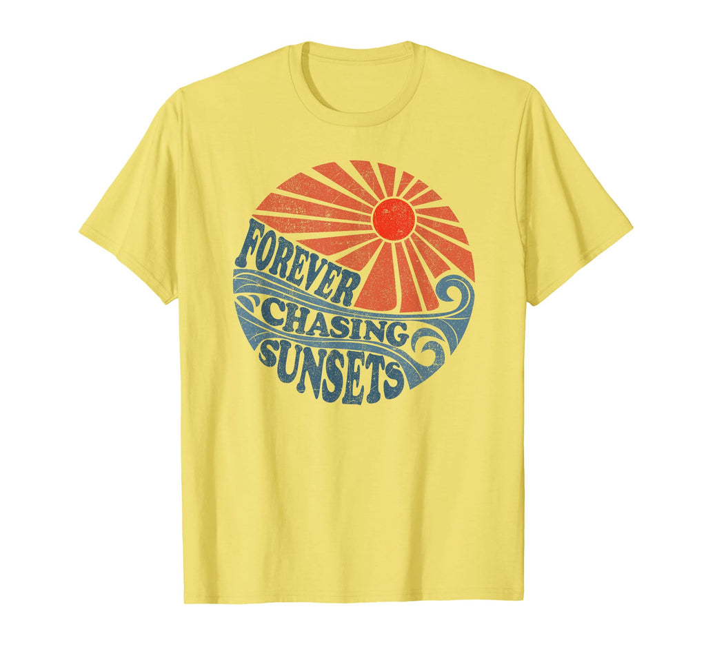 Forever Chasing Sunsets 70S Beach T-Shirt - Trendy Graphic Men Women - T-Shirt, Sweatshirt, Hoodie