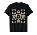 Neutral Checkerboard Daisy Flowers Boho T-Shirt - Streetwear Style Unisex - T-Shirt, Sweatshirt, Hoodie