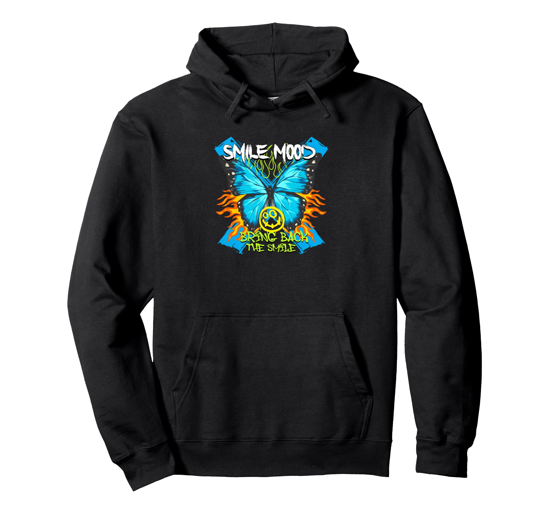 Butterfly Smile Y2K Grunge Aesthetic Hoodie - Novelty Apparel for Adults - T-Shirt, Sweatshirt, Hoodie