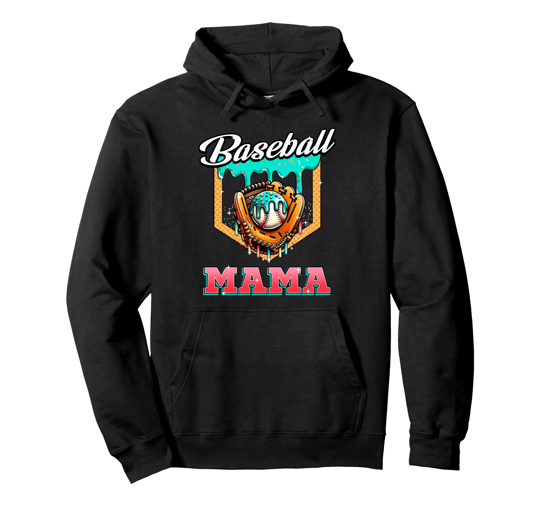 Baseball Mama Mothers Day Baseball Ice Hoodie - Trendy Graphic Men Women - T-Shirt, Sweatshirt, Hoodie