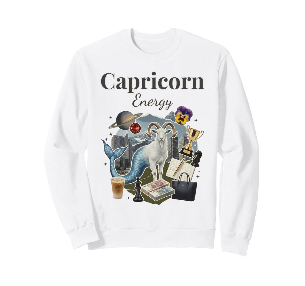 Capricorn Energy Zodiac Birthday Y2K Sweatshirt - Graphic Print Unisex - T-Shirt, Sweatshirt, Hoodie