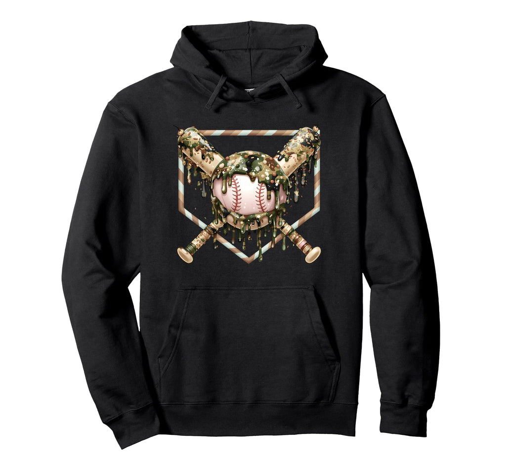 Baseball Drip Ice Cream Drip Baseball Hoodie - Novelty Apparel Men Women - T-Shirt, Sweatshirt, Hoodie
