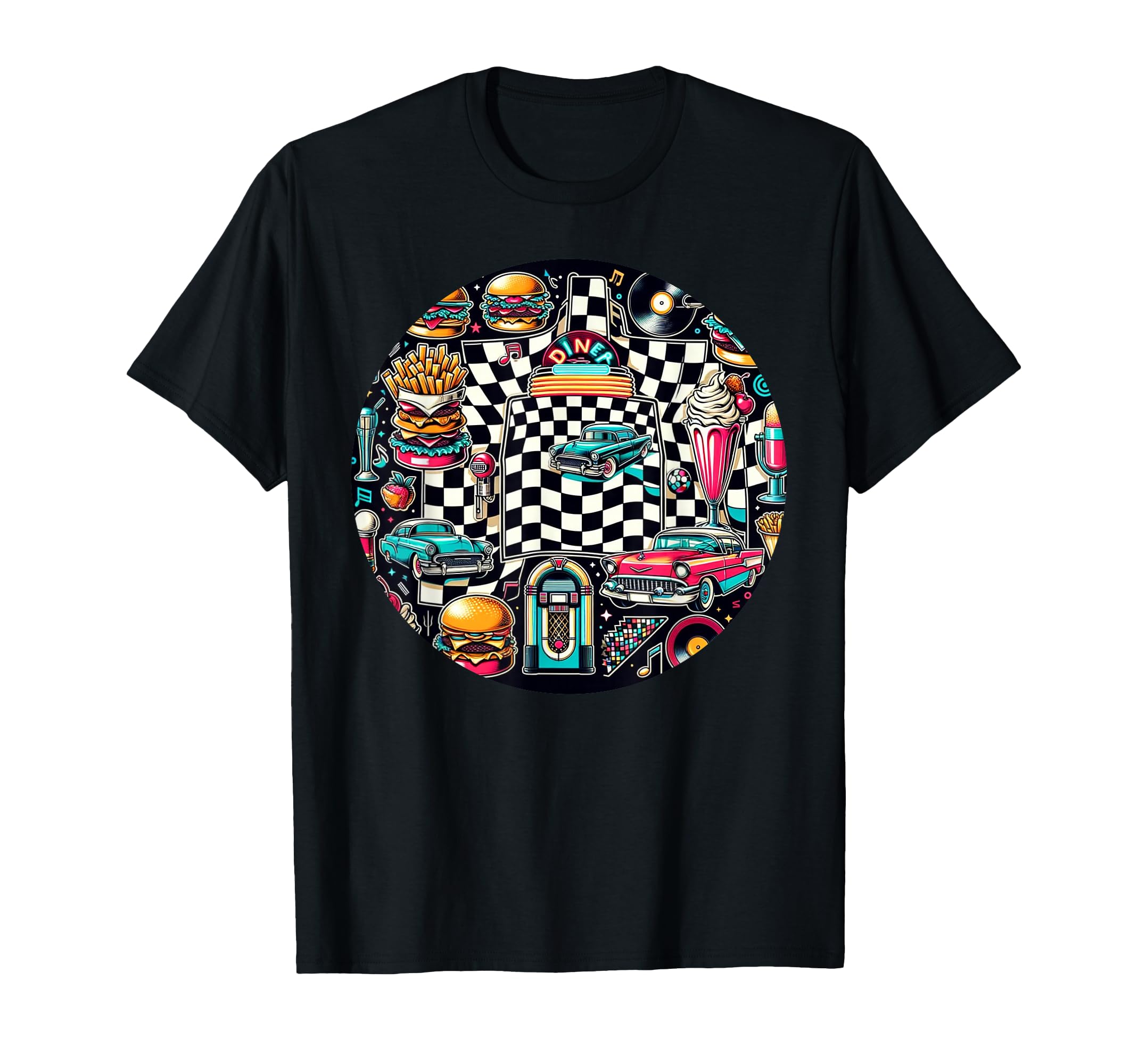 1950S Diner T-Shirt - Custom Art Print Unisex - T-Shirt, Sweatshirt, Hoodie