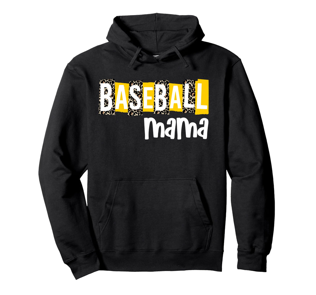 Baseball Mama Yellow Leopard Baseball Hoodie - Aesthetic Graphic Men Women - T-Shirt, Sweatshirt, Hoodie