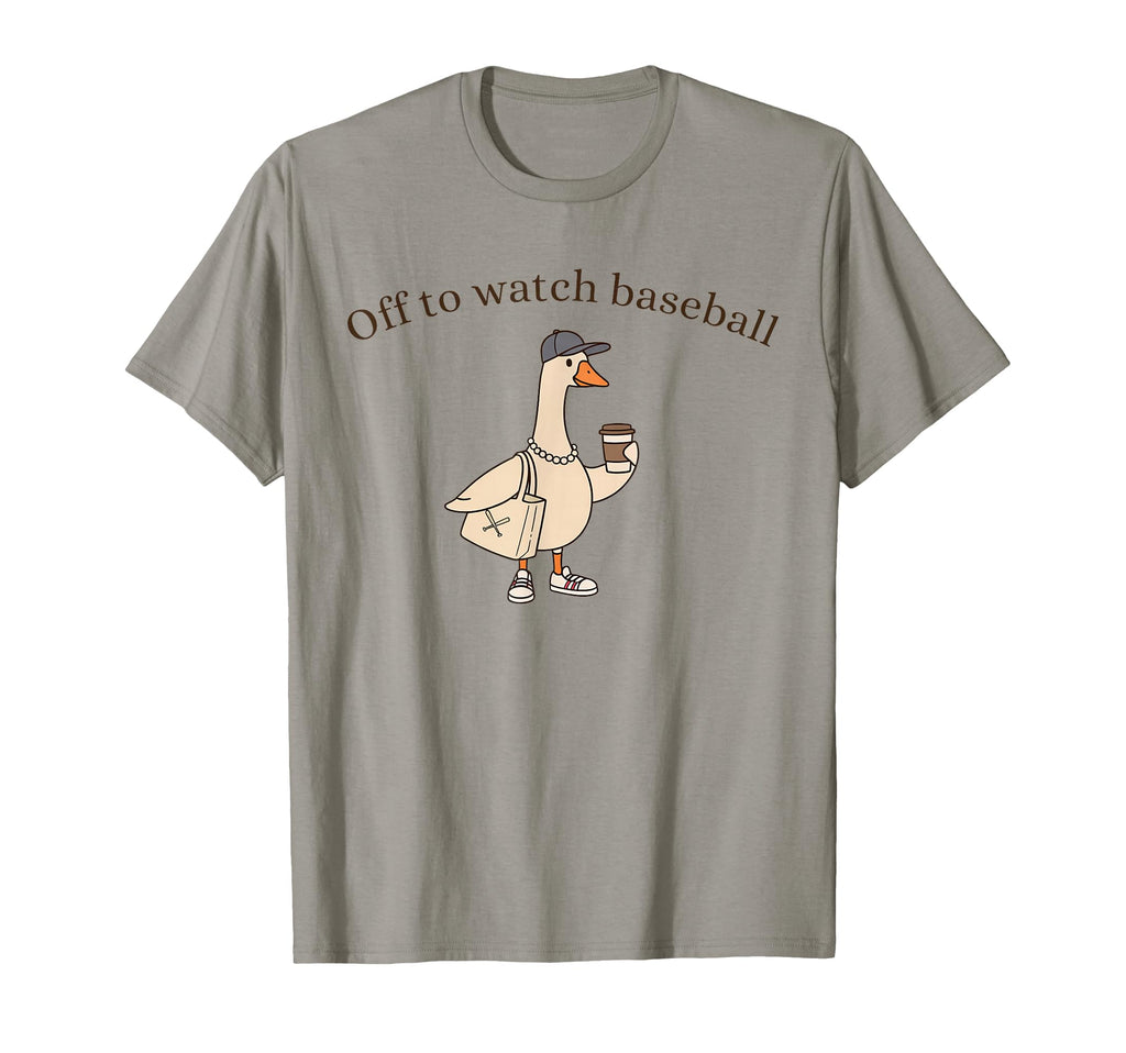 Off To Watch Baseball Funny Goose Sports T-Shirt - Unique Graphic Unisex - T-Shirt, Sweatshirt, Hoodie