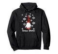 Snow Shmo Grumpy Garden Gnome Plaid Hoodie - Graphic Print Unisex - T-Shirt, Sweatshirt, Hoodie