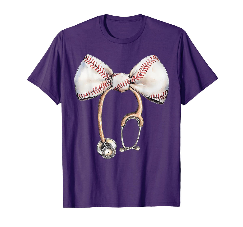 Coquette Bow Stethoscope Baseball Nurse T-Shirt - Streetwear Style Unisex - T-Shirt, Sweatshirt, Hoodie