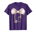 Coquette Bow Stethoscope Baseball Nurse T-Shirt - Streetwear Style Unisex - T-Shirt, Sweatshirt, Hoodie