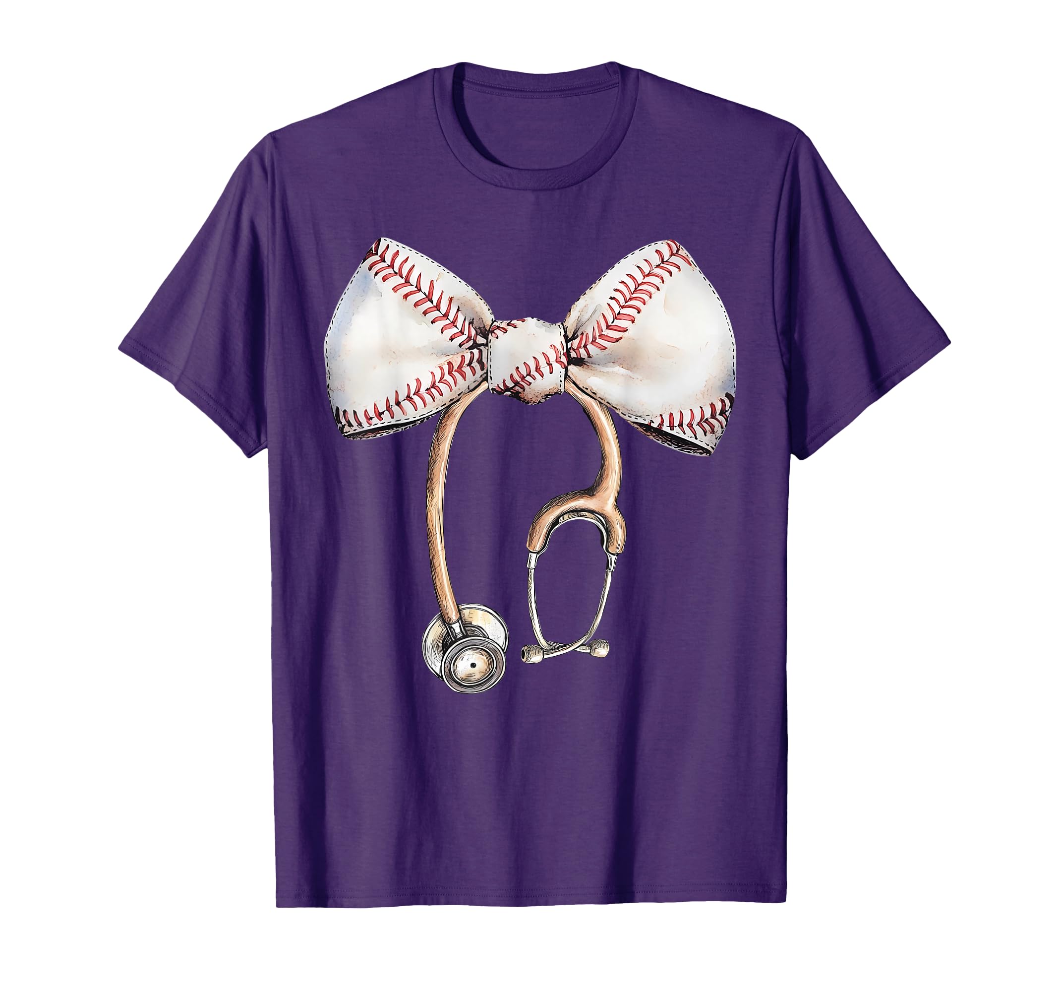 Coquette Bow Stethoscope Baseball Nurse T-Shirt - Streetwear Style Unisex - T-Shirt, Sweatshirt, Hoodie
