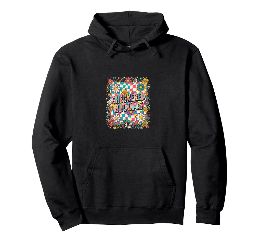 Checkered Blooms Flower Arranging Daisy Hoodie - Minimalist Print Unisex - T-Shirt, Sweatshirt, Hoodie
