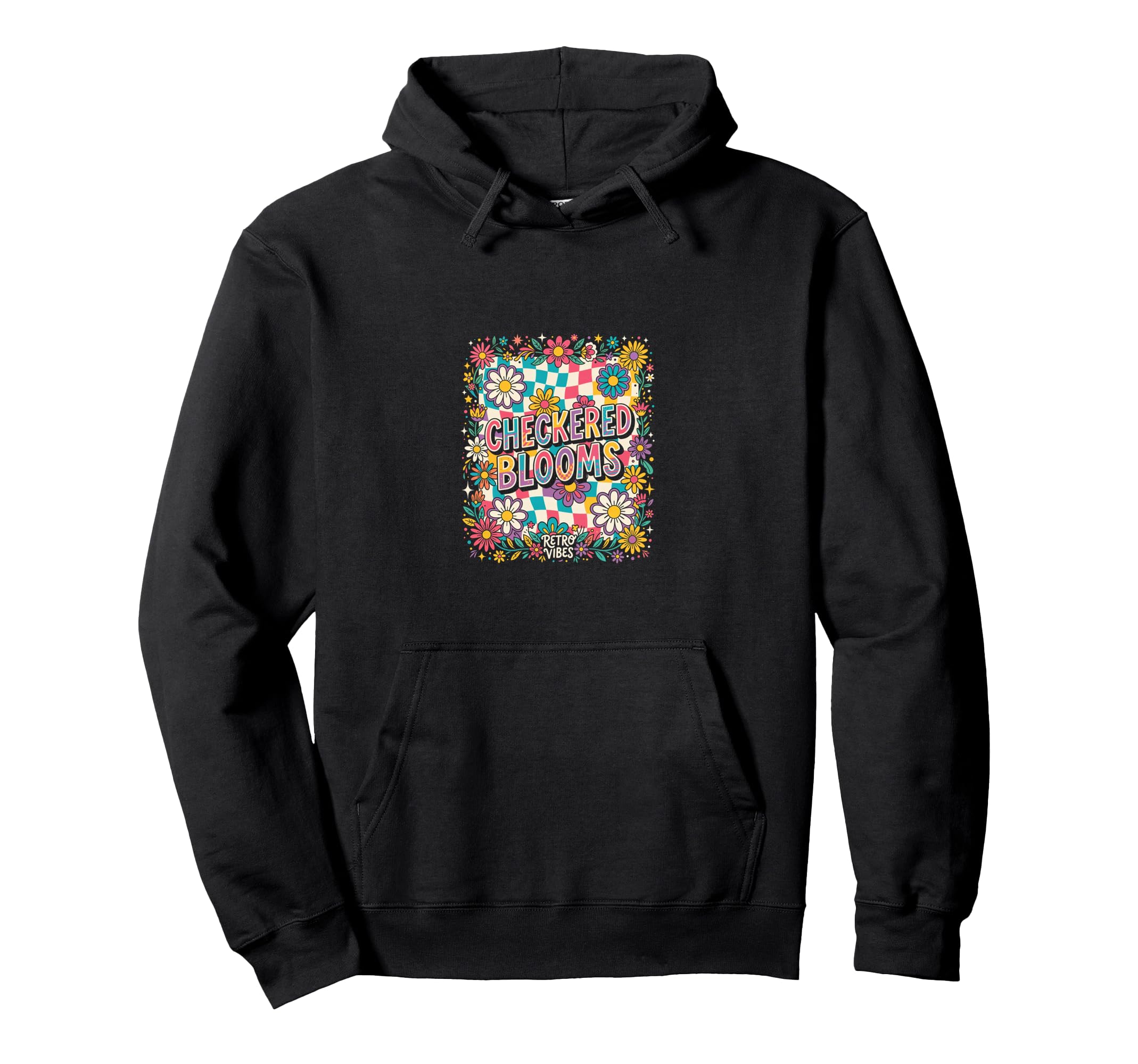 Checkered Blooms Flower Arranging Daisy Hoodie - Minimalist Print Unisex - T-Shirt, Sweatshirt, Hoodie