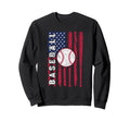 Baseball Us Flag Baseball Lover Sweatshirt - Aesthetic Graphic for Adults - T-Shirt, Sweatshirt, Hoodie