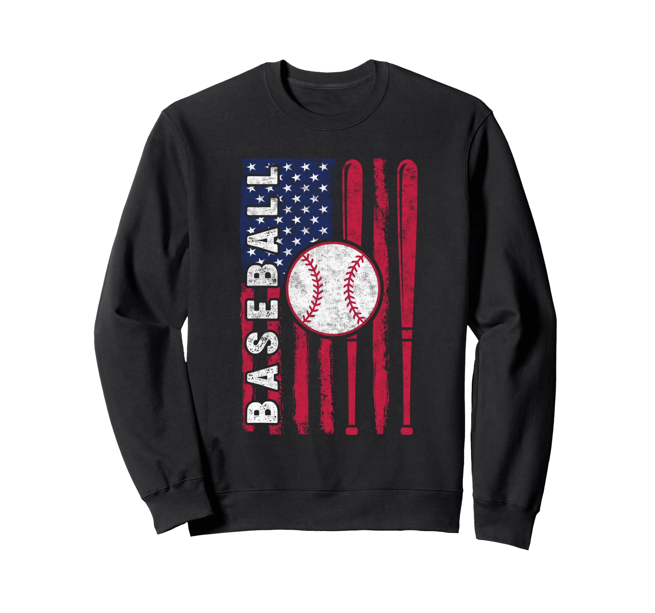 Baseball Us Flag Baseball Lover Sweatshirt - Aesthetic Graphic for Adults - T-Shirt, Sweatshirt, Hoodie