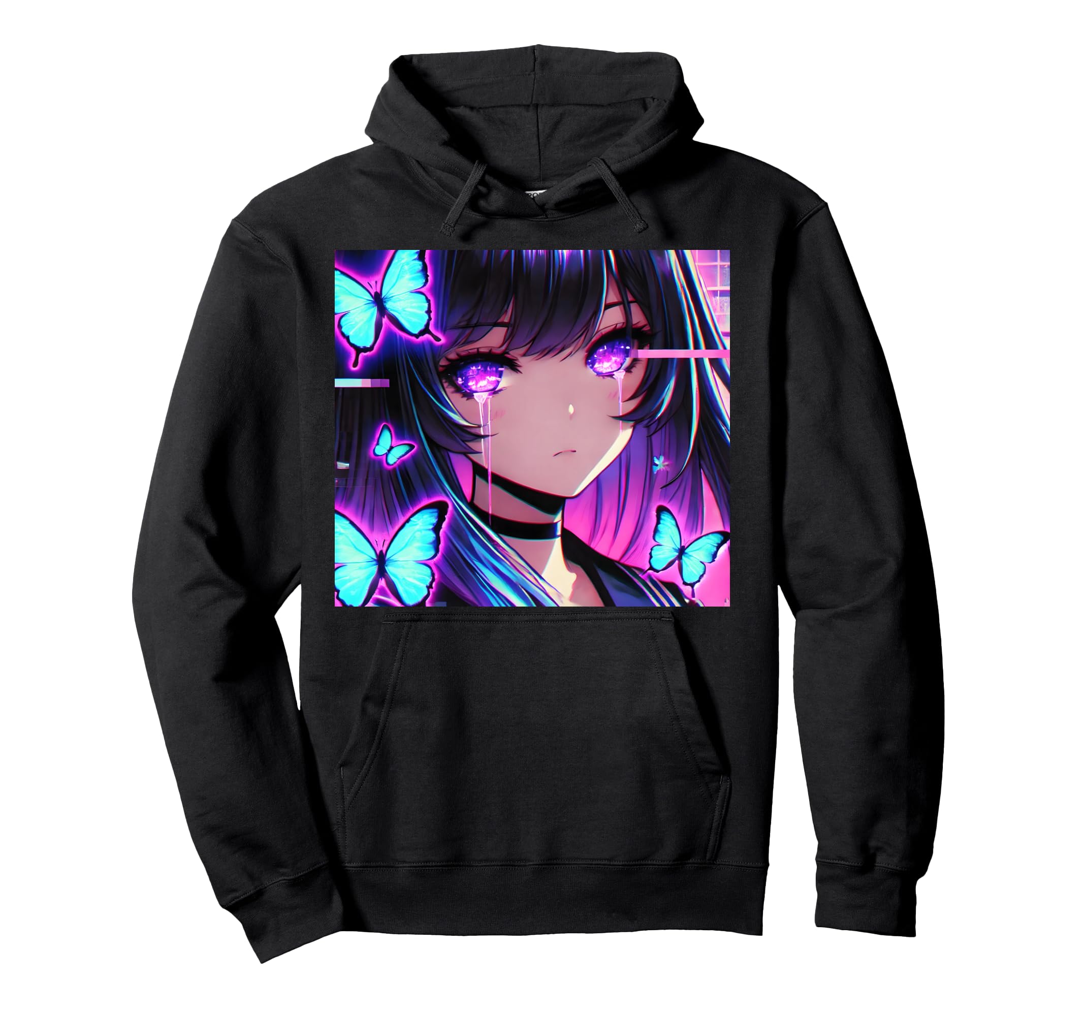 Anime Vaporwave Egirl Aesthetic Japanese Hoodie - Custom Art Print Unisex - T-Shirt, Sweatshirt, Hoodie