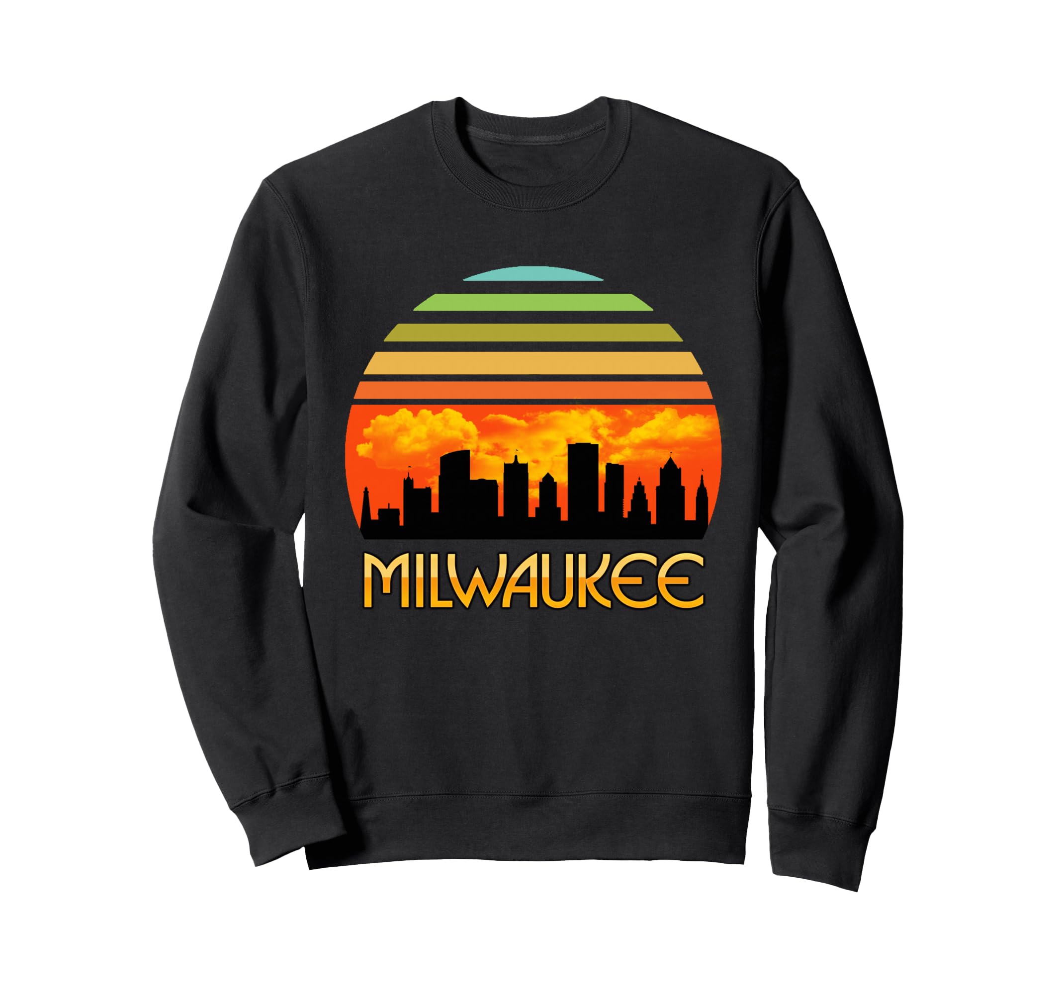 Sunset Downtown Milwaukee Skyline Sweatshirt - Custom Art Print Unisex - T-Shirt, Sweatshirt, Hoodie